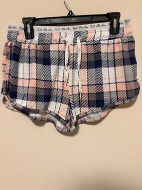 U.S. Polo Assn. Pink Navy White Plaid Cotton Sleep Shorts